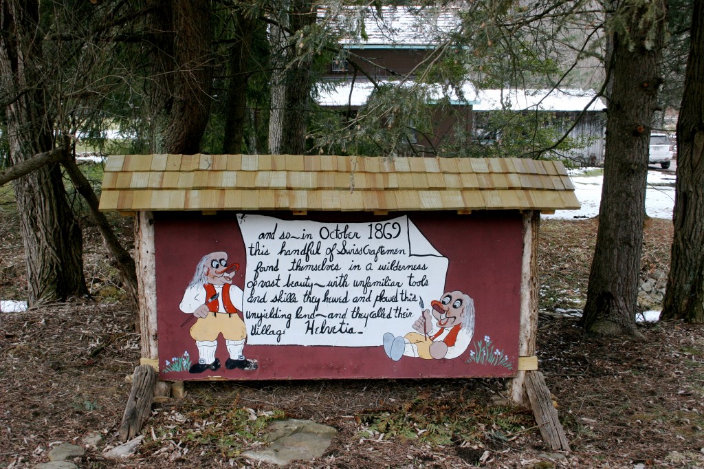 Helvetia painted sign