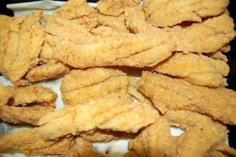 Recipe for catfish fried in rice meal, rather than the traditional corn meal. 