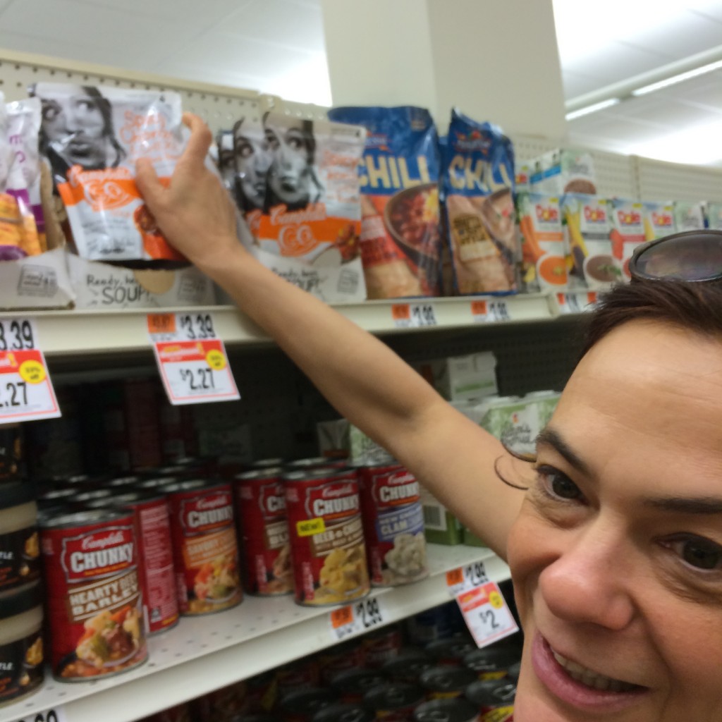 Anastacia Marx de Salcedo looking for retort packages in a grocery store. 