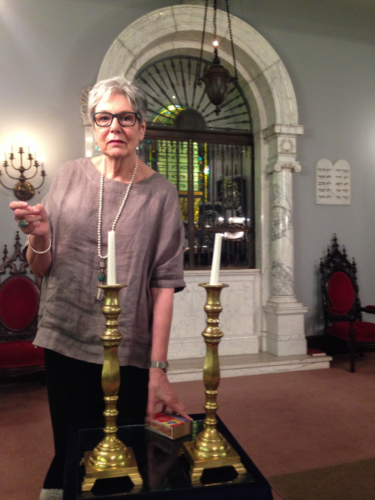 Elise Rushing is one of the few remaining members of Temple B’Nai Israel in Natchez. “I light the Shabbat candles every Friday because I’m the only woman there to do it,” she says. (Photo by Robin Amer) 