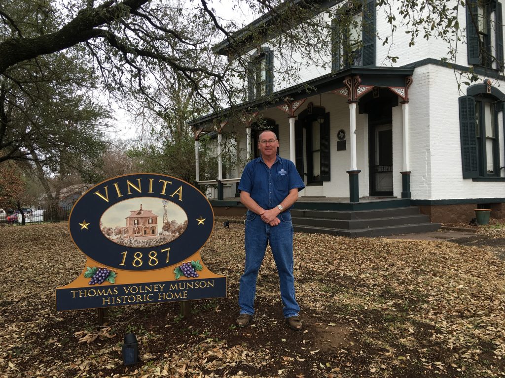 Ross Hull at the Thomas Volney Munson historic home in Denison, Texas. Photo by Caitlin Pierce.