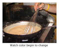 roux making - watch color begin to change